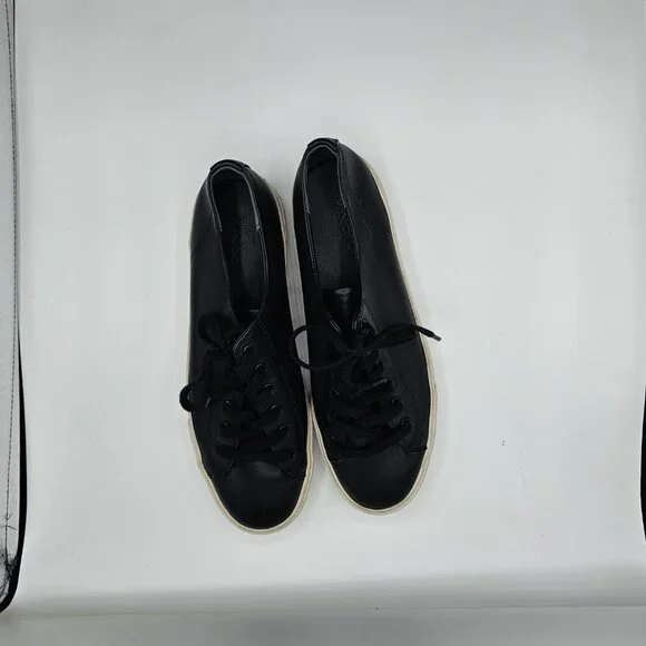 VINCE Women's Black Leather Laceup Sneakers | 9.5 - Picture 8 of 10